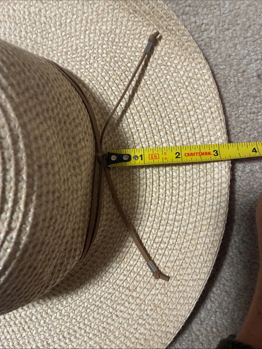Straw Sun Hat with Brown Accent built in UPF